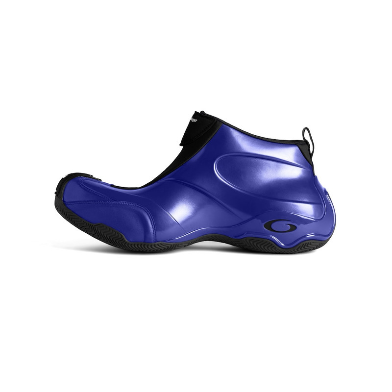 BALENCIAGA Men's Basketball Sneaker in Metallic Blue outlook
