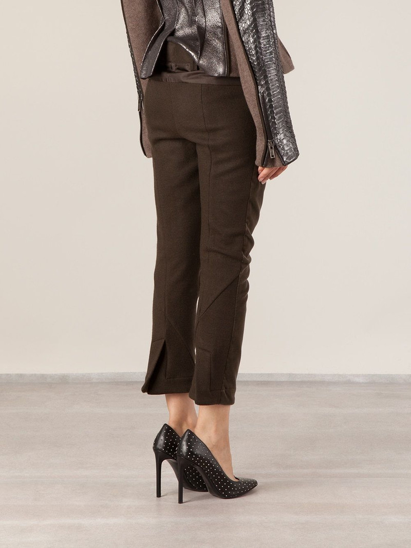 velour effect cropped trousers 4