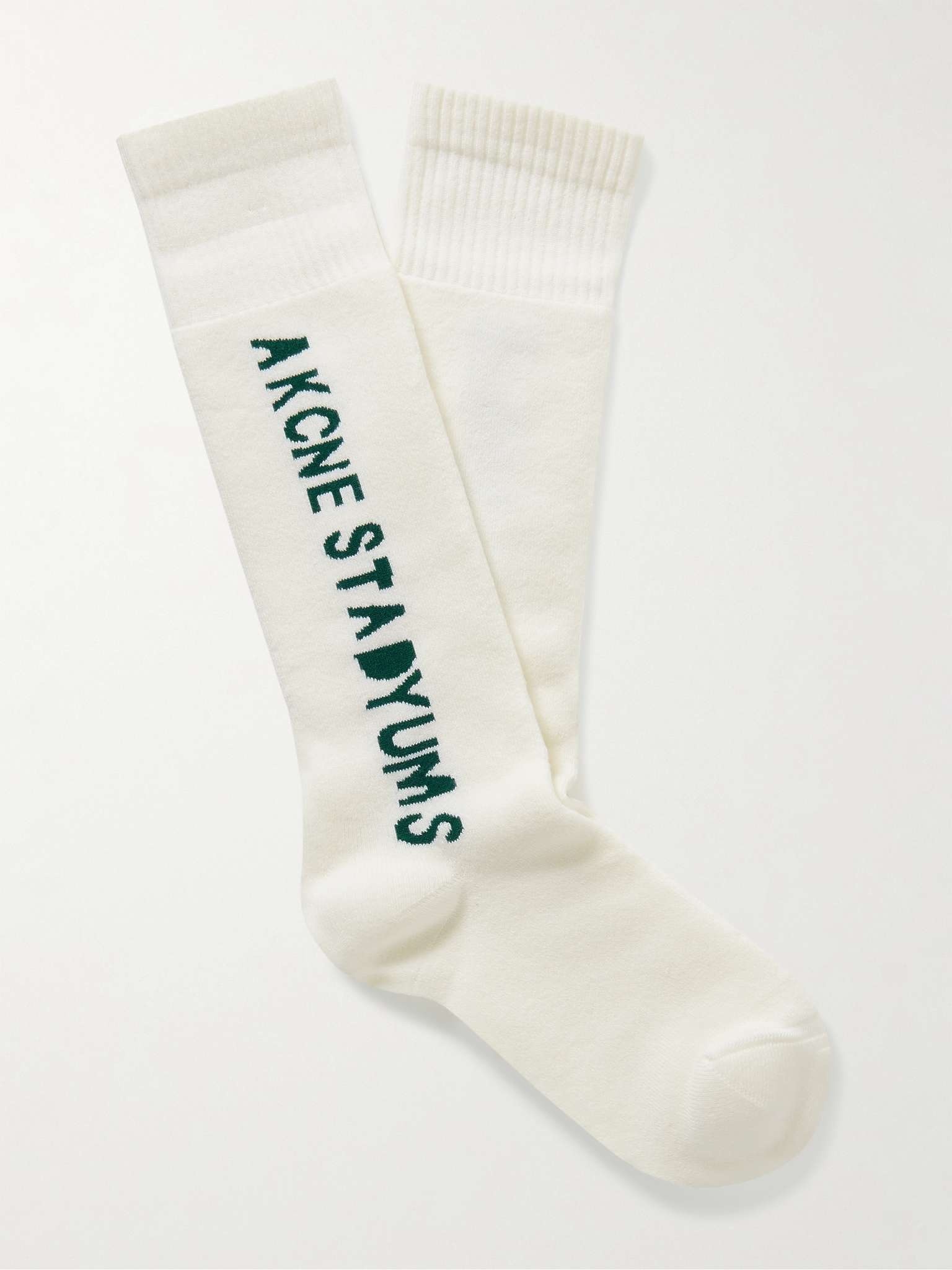 Logo-Jacquard Stretch Cotton-Blend Socks - 1