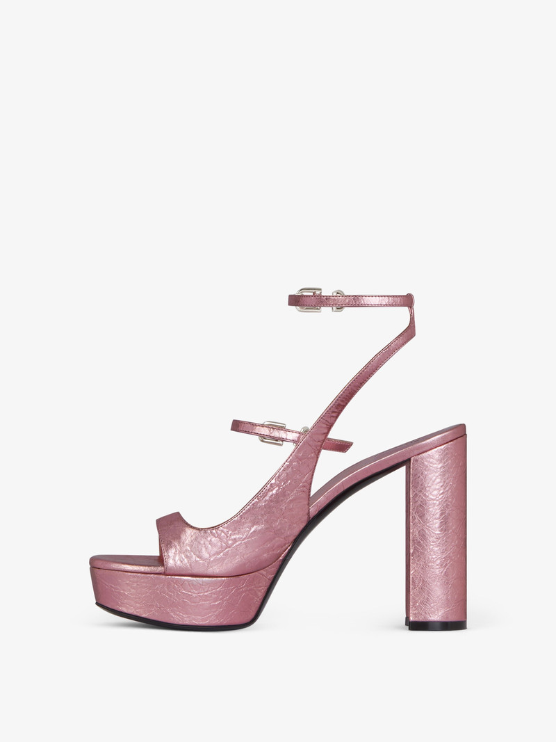 VOYOU PLATFORM SANDALS IN LAMINATED LEATHER 4