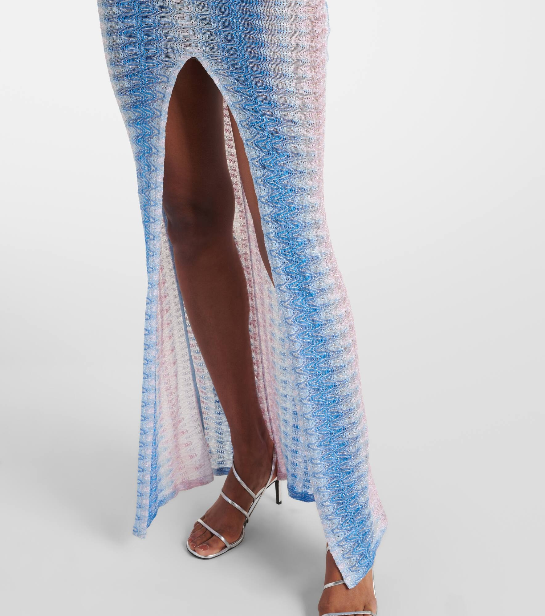 Zigzag ombré lamé maxi dress - 5