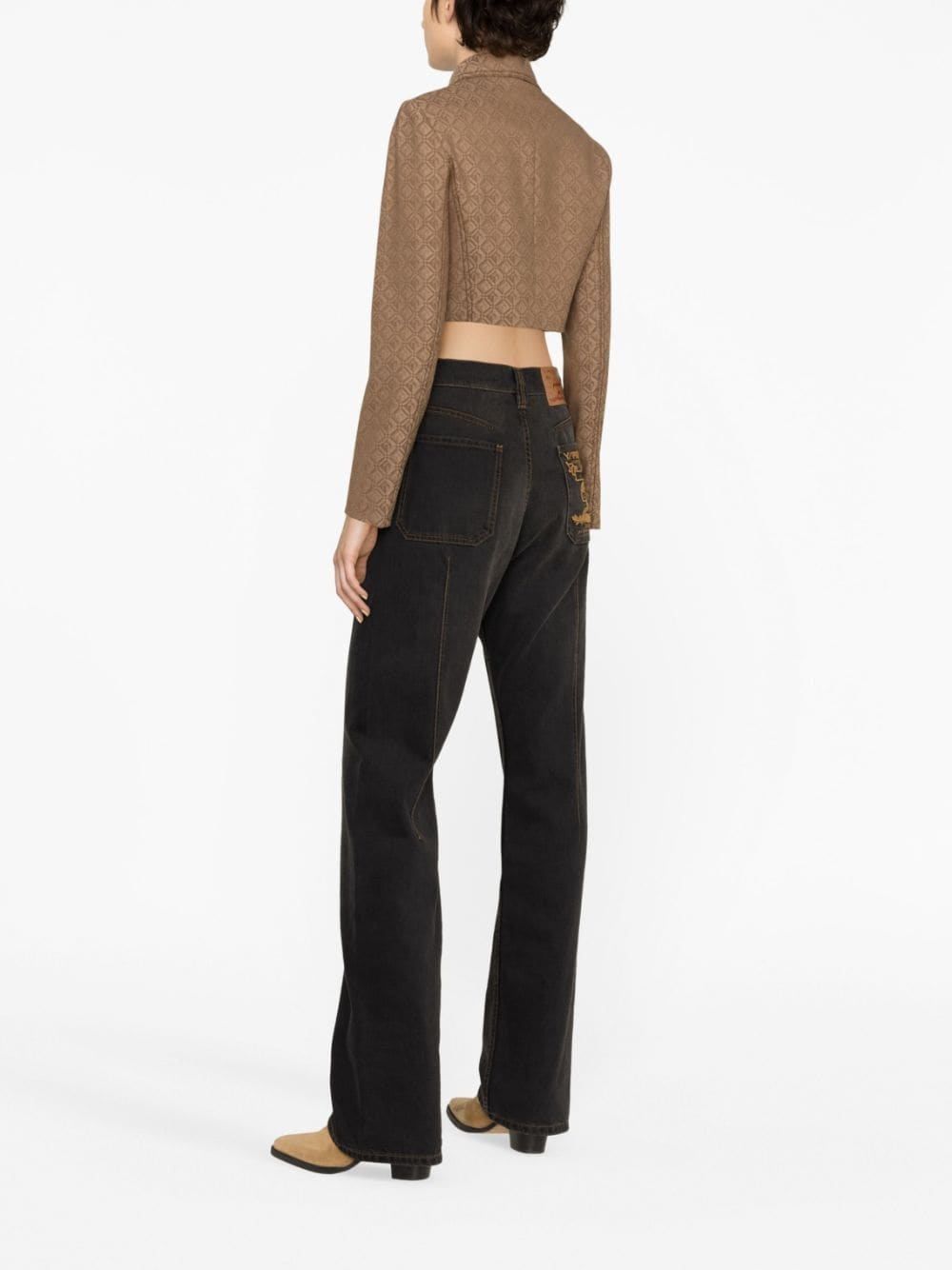 Moon Diamant jacquard cropped jacket - 3