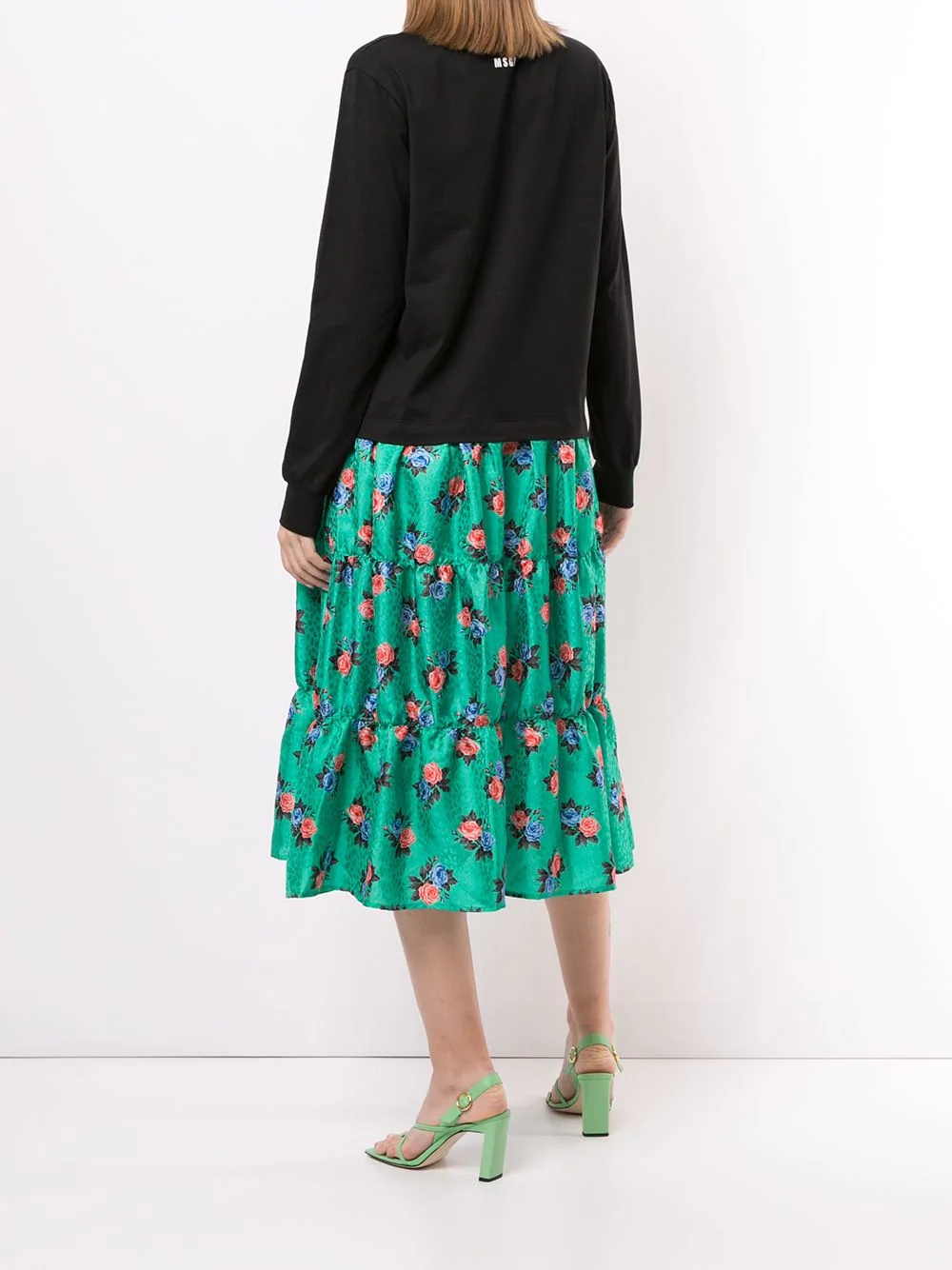 floral print panelled sweatshirt dress - 4