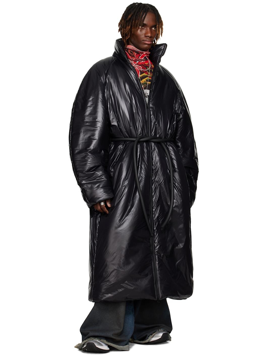 Black Lowdown Wadded Coat - 5