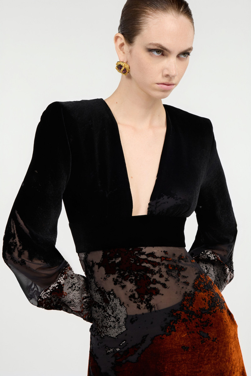 Black Mini Dress With Marine Print 5