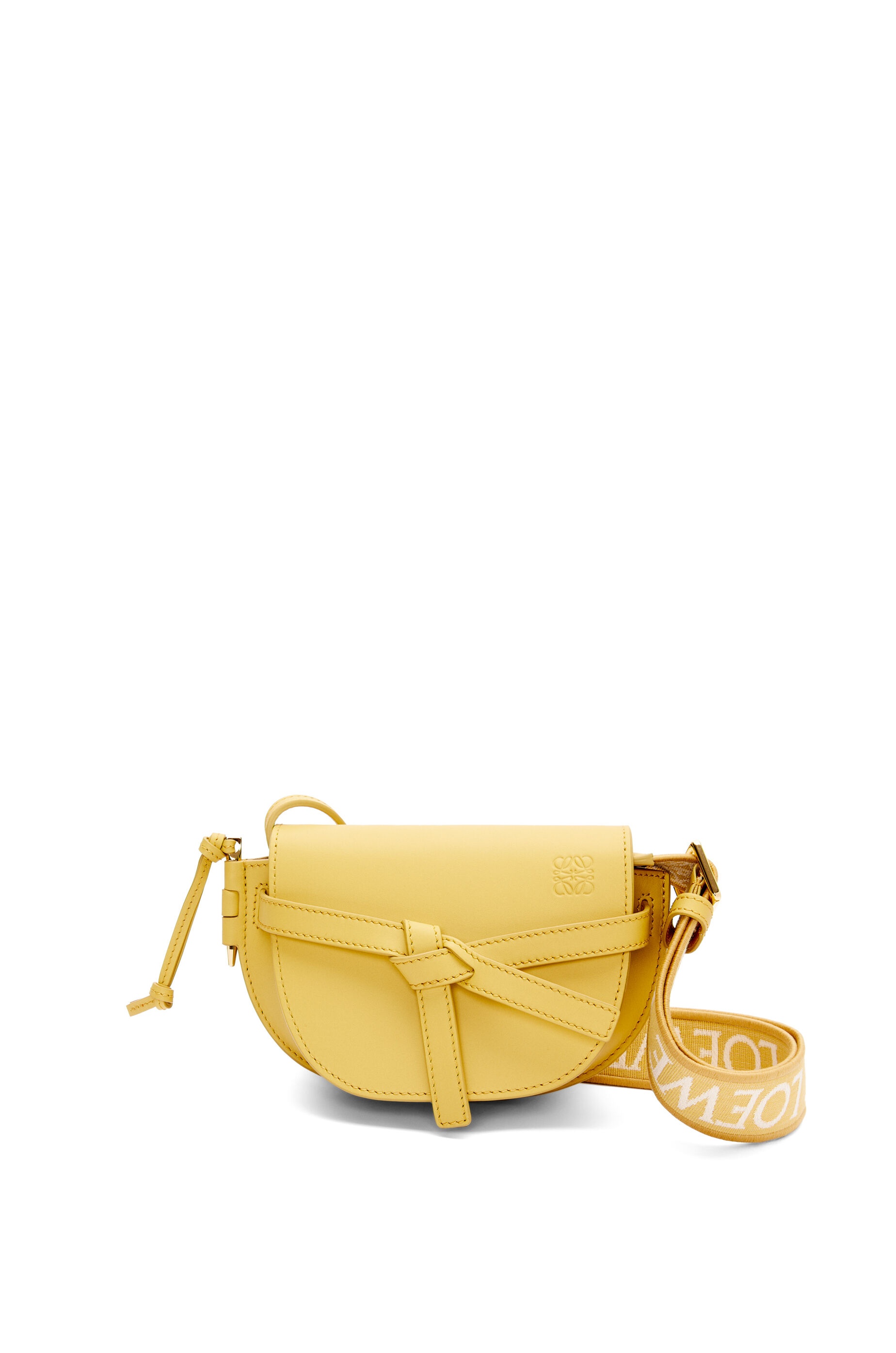 LOEWE Gate mini canvas jacquard-trimmed leather shoulder bag