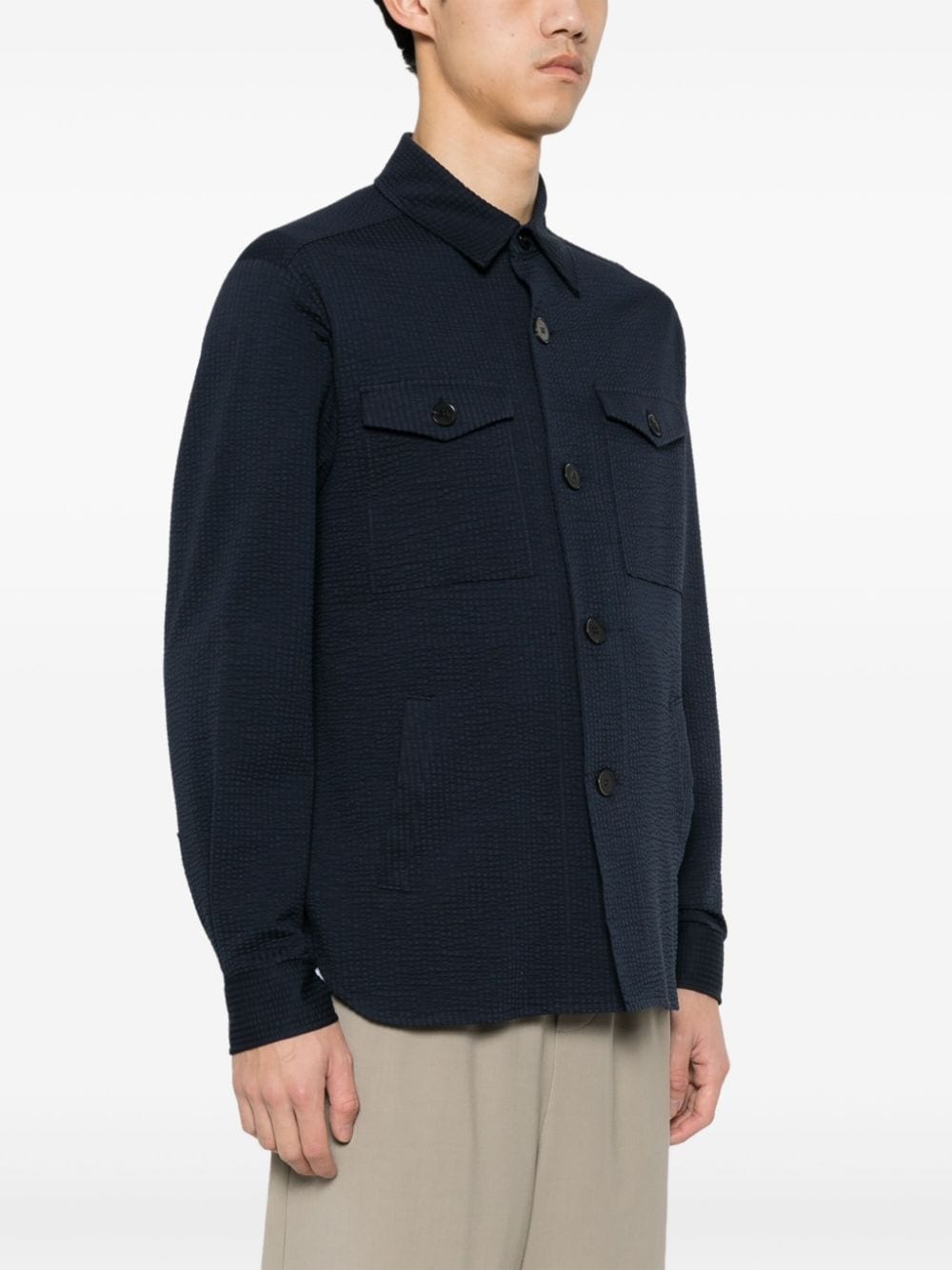 seersucker shirt jacket - 3