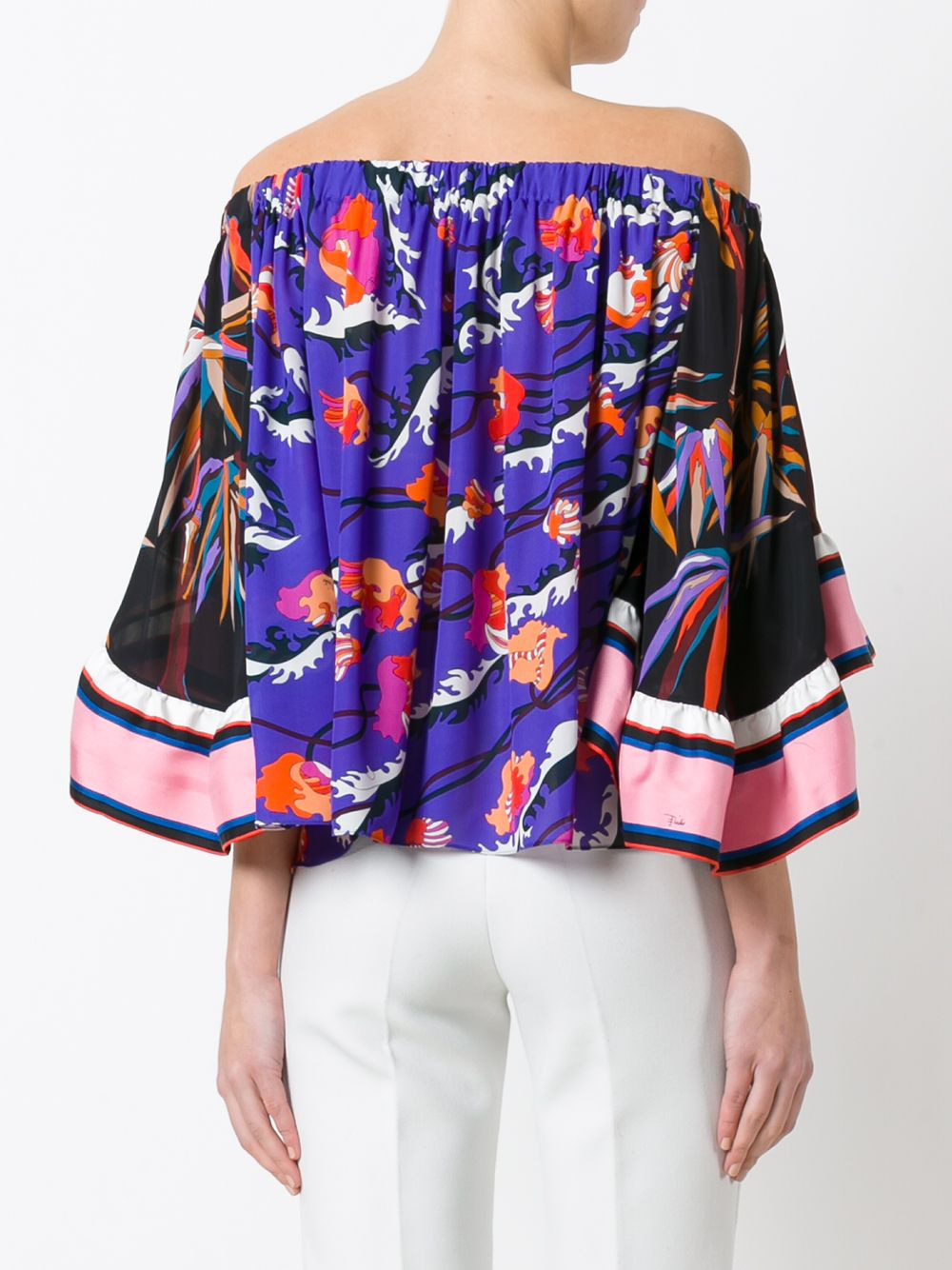 off shoulder floral blouse - 4