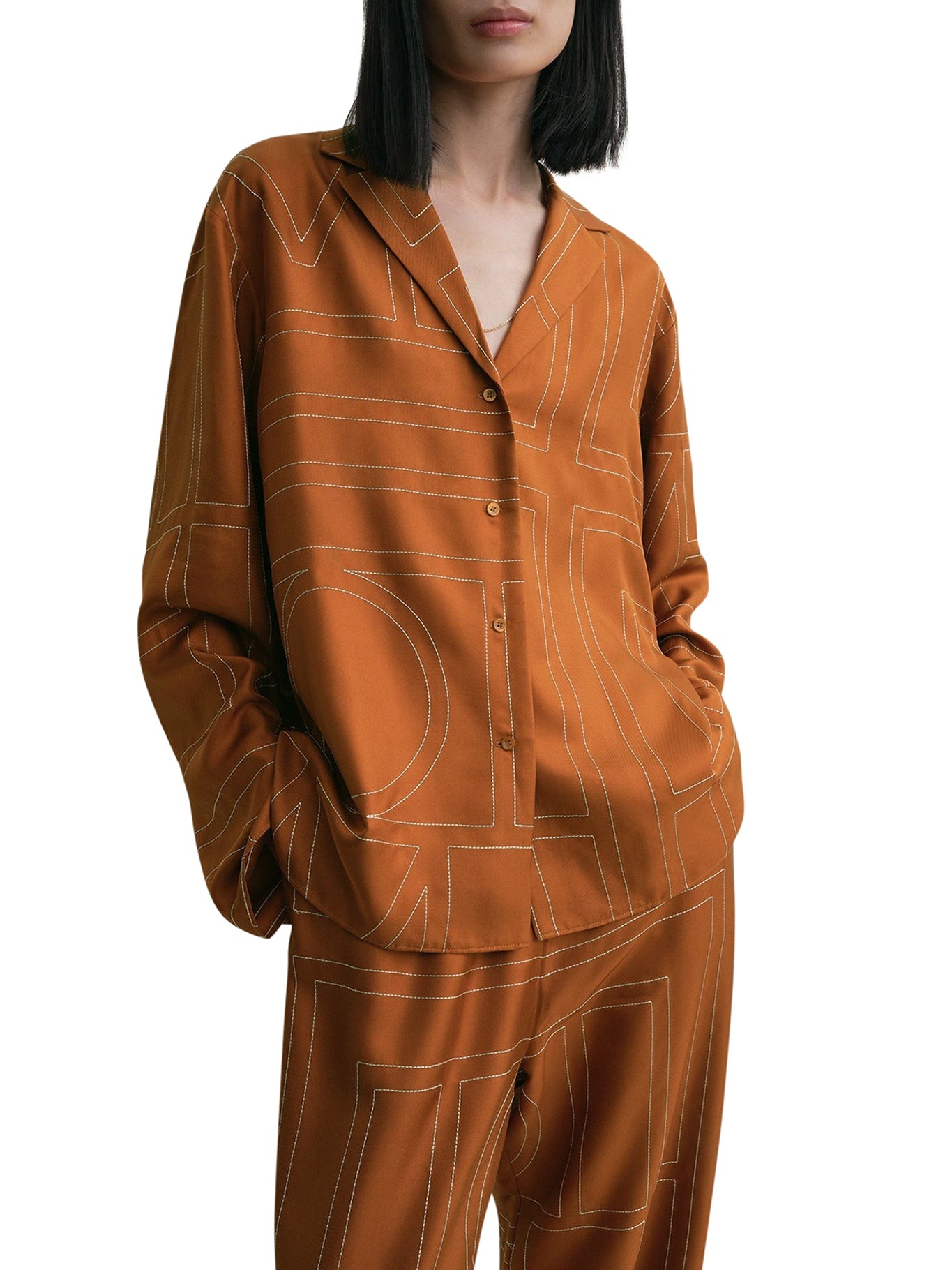 SILK SHIRT WITH MONOGRAM - 4