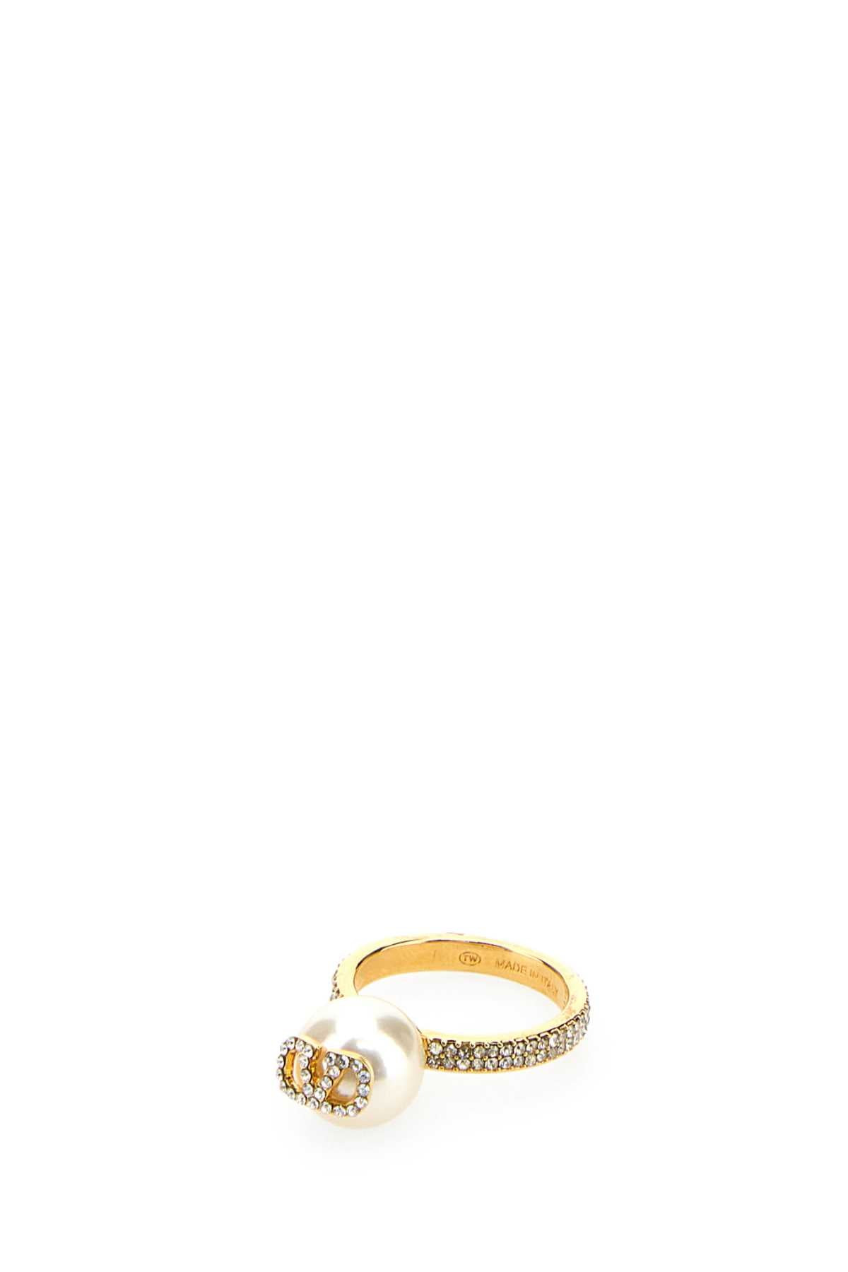 Valentino Garavani Women Gold Metal Vlogo Signature Ring - 3