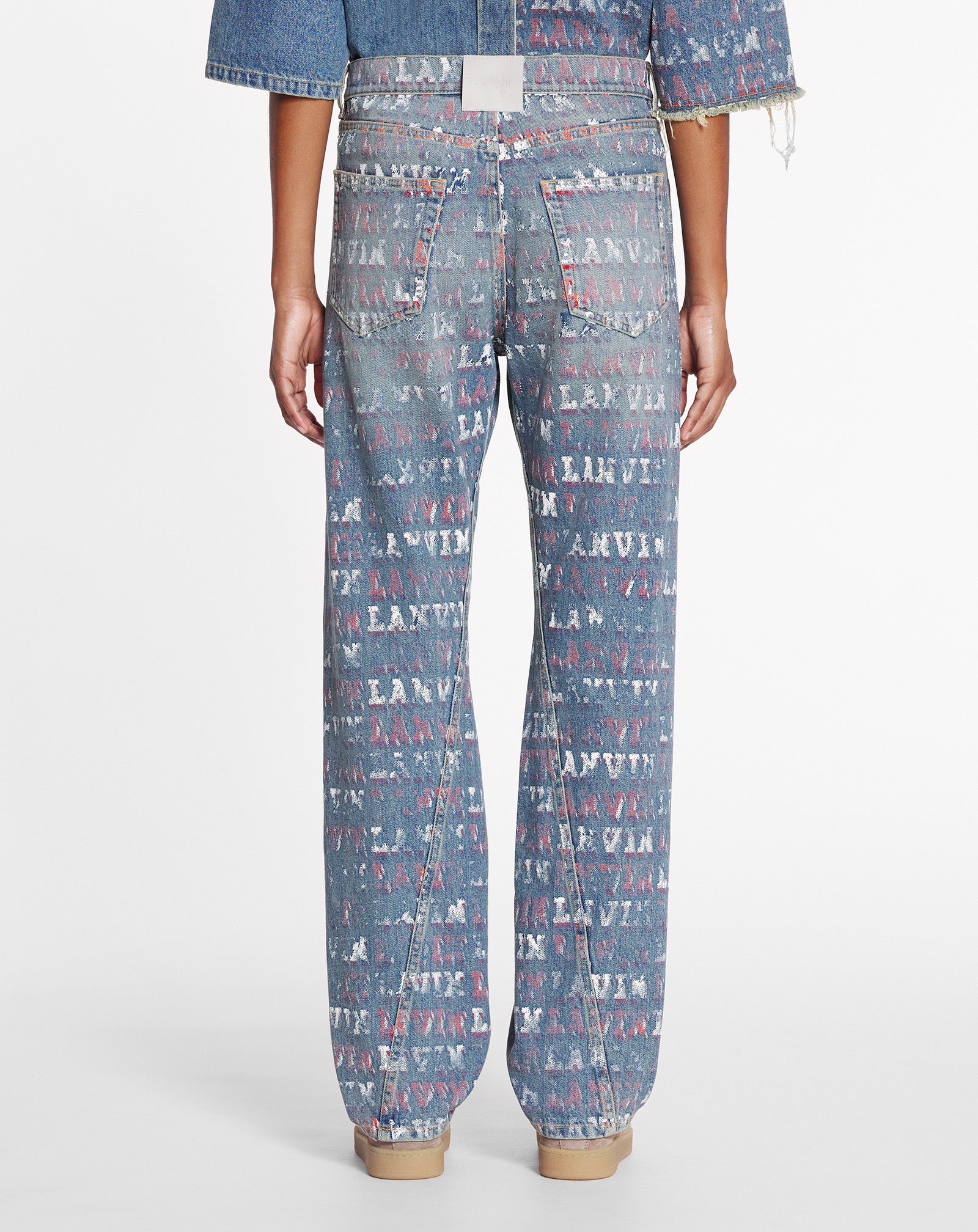 LANVIN X FUTURE STRAIGHT FIT PRINTED PANTS FOR WOMEN - 4