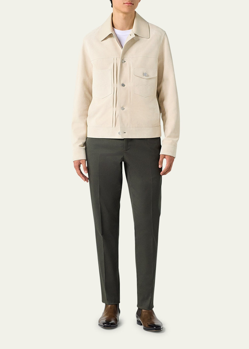 Berluti Men's Suede Button-Front Blouson Jacket outlook