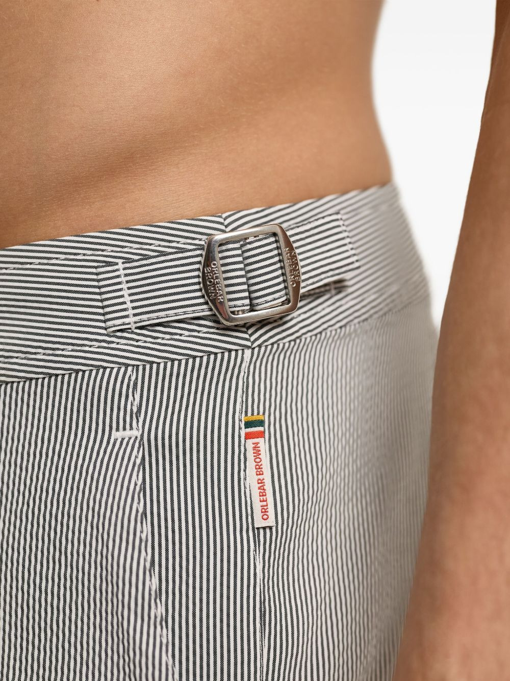 Bulldog pinstriped swim shorts - 5