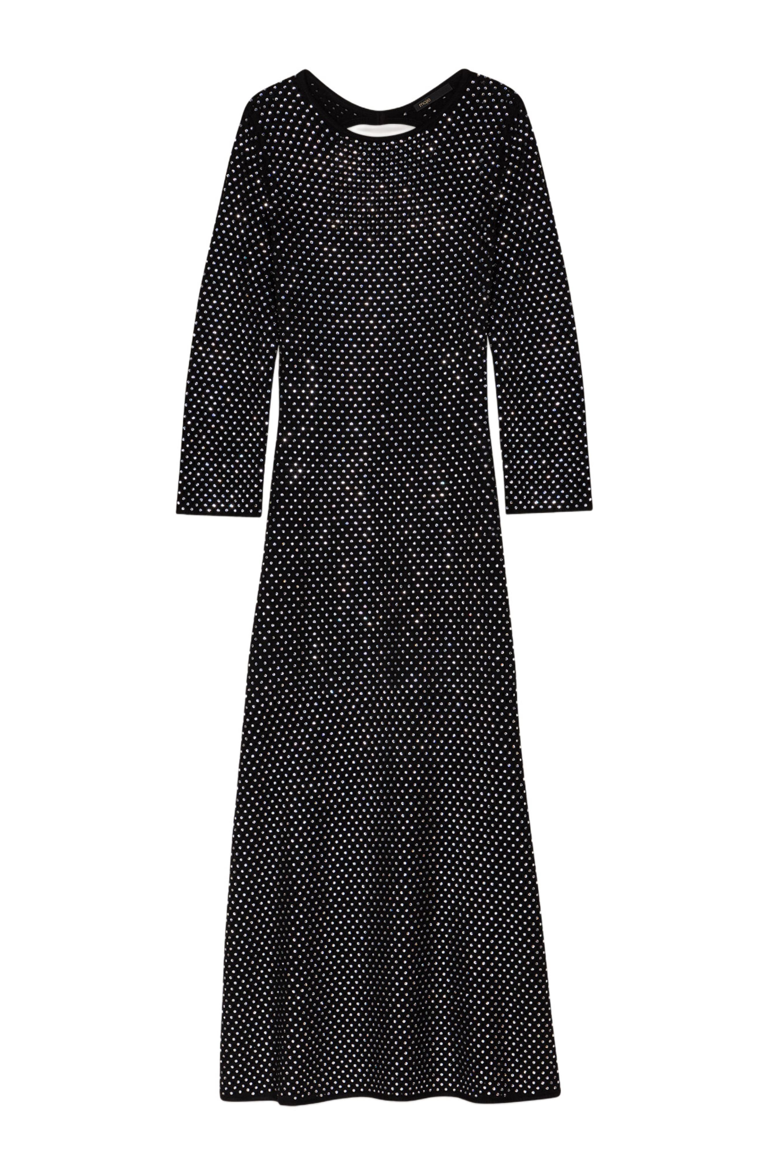 maje Rhinestone maxi dress in Black at Nordstrom - 8