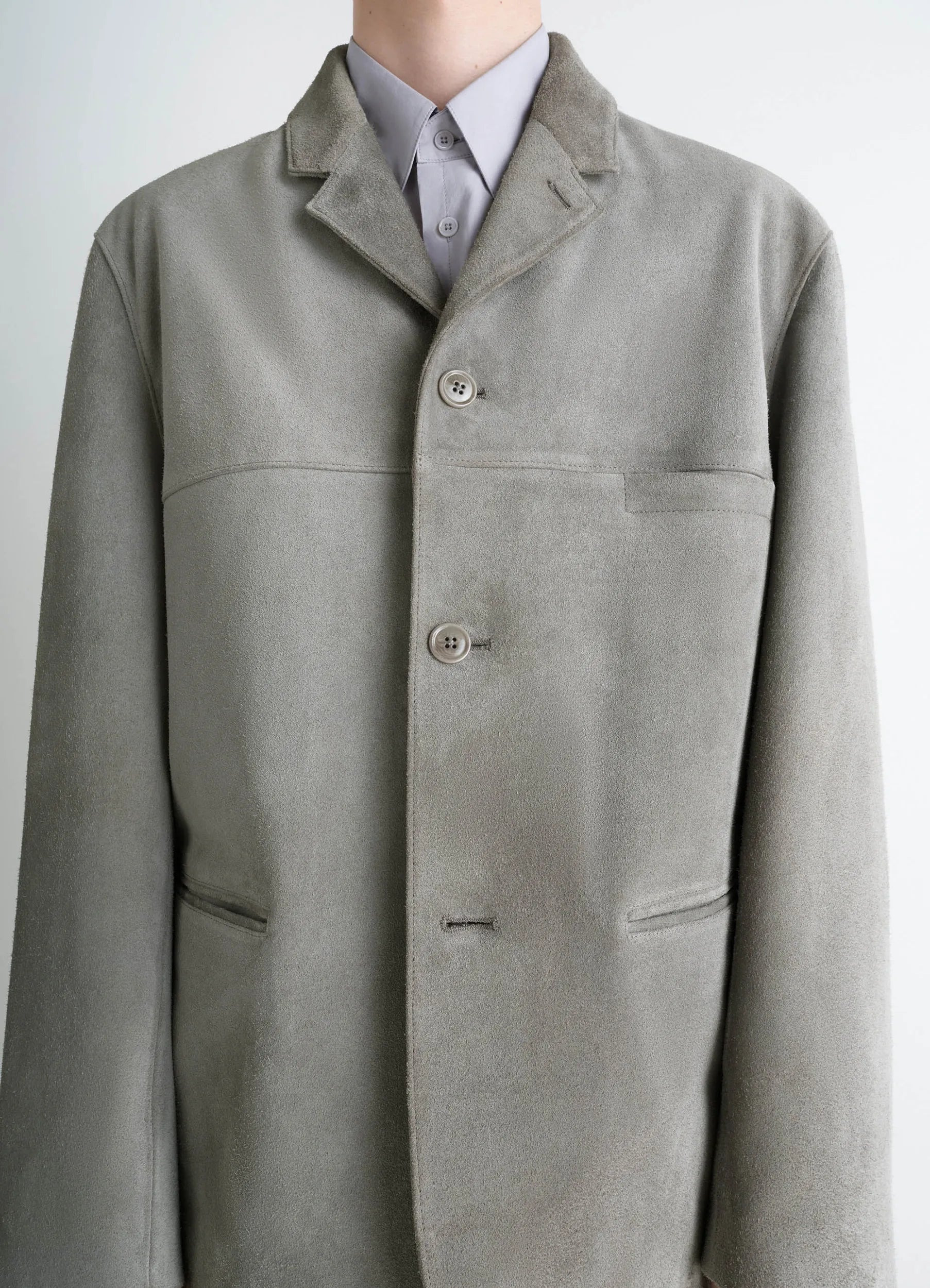 SUEDE SINGLE BREASTED JACKET - 5