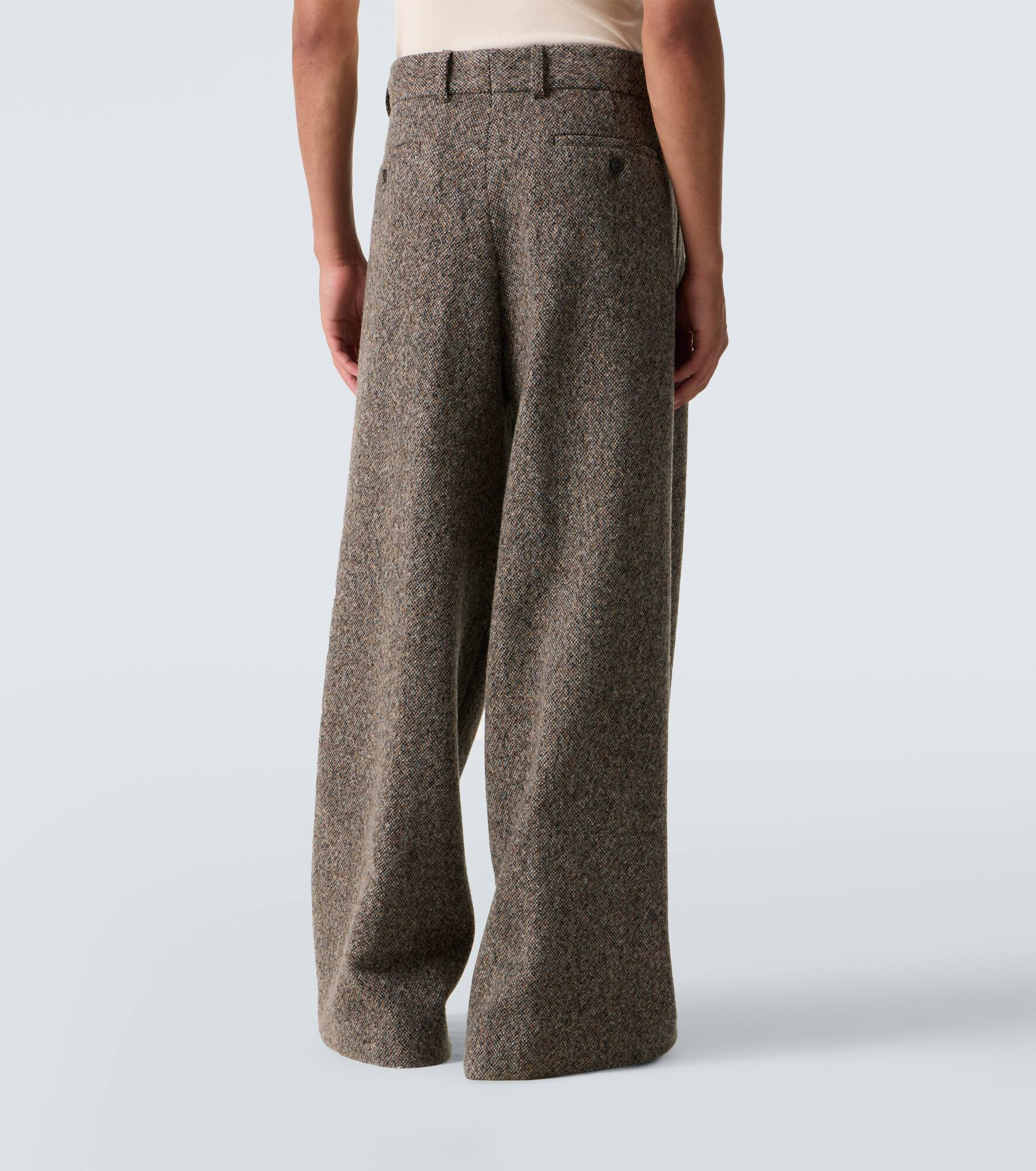 Wool-blend wide-leg pants - 4