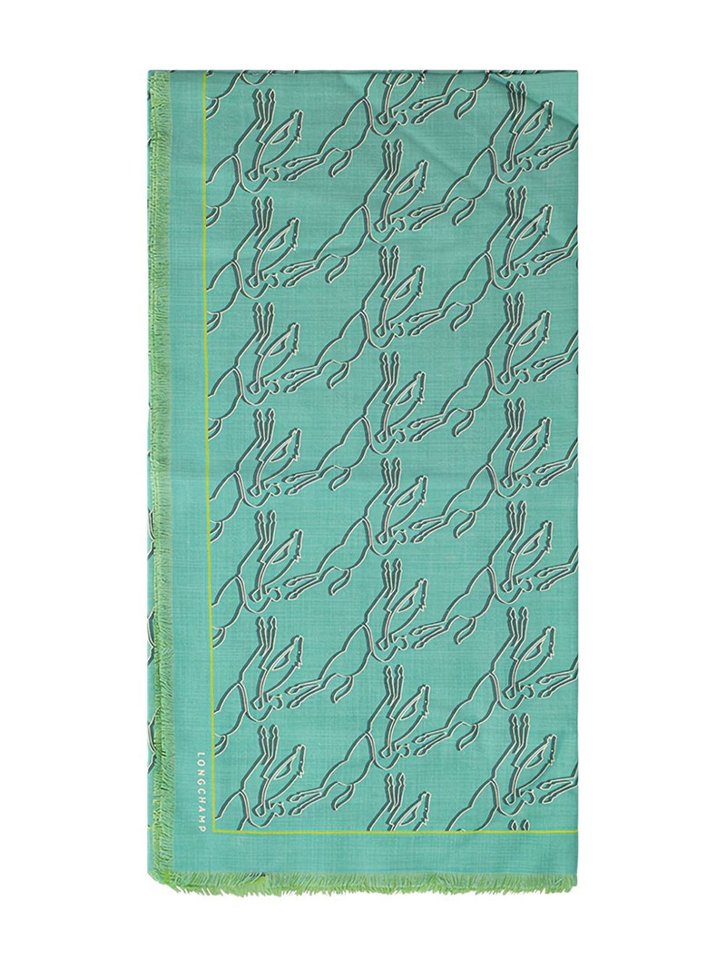 fringed horse-motif scarf 1