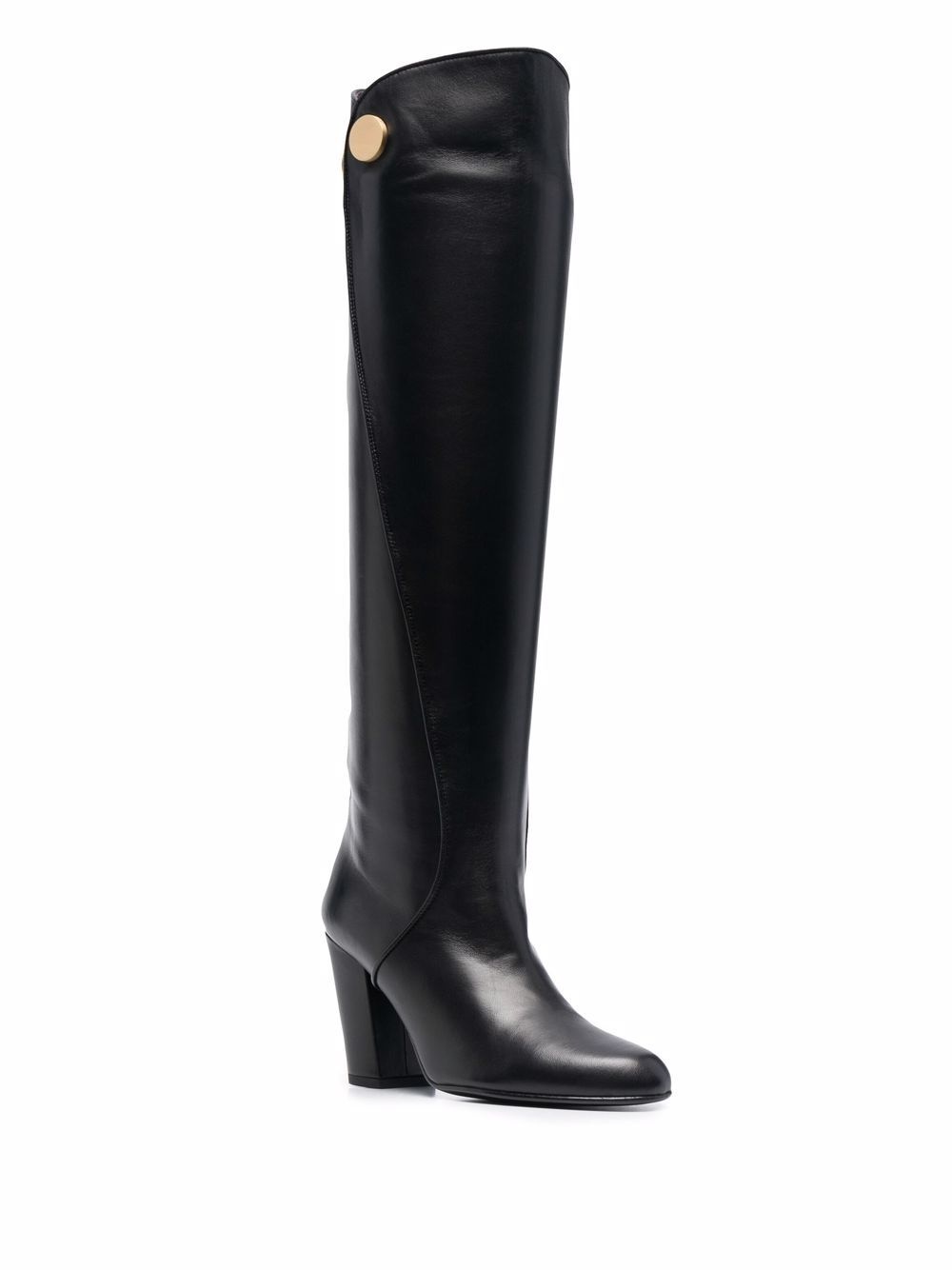 button-embossed knee-high boots - 2