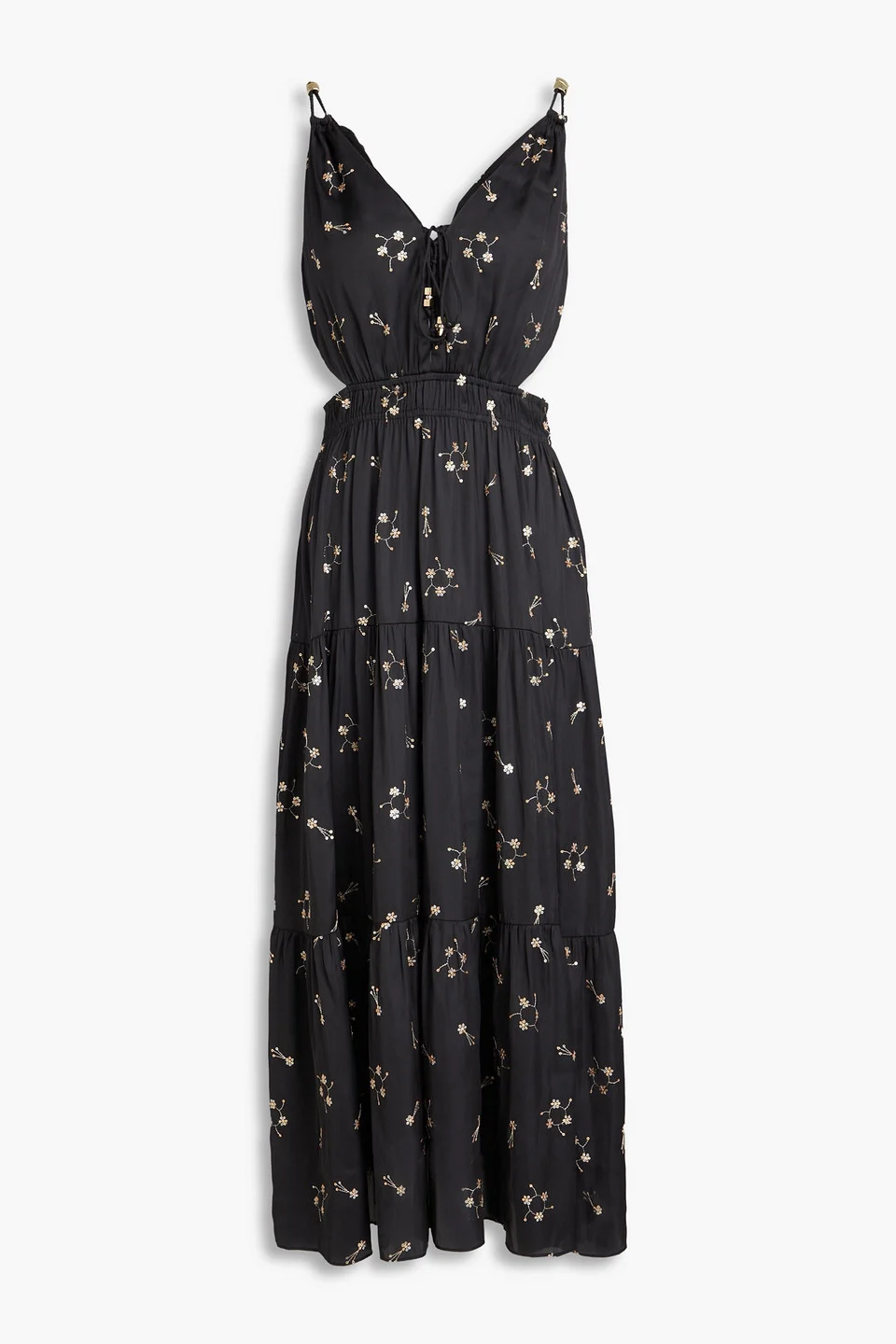 Sequin-embellished satin midi dress - 1
