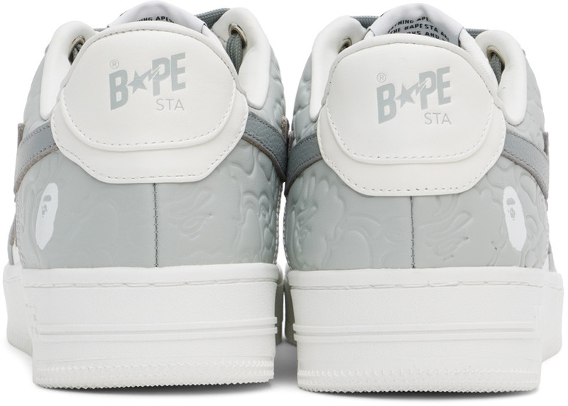 A BATHING APE® White & Gray Sta #4 M1 Sneakers outlook