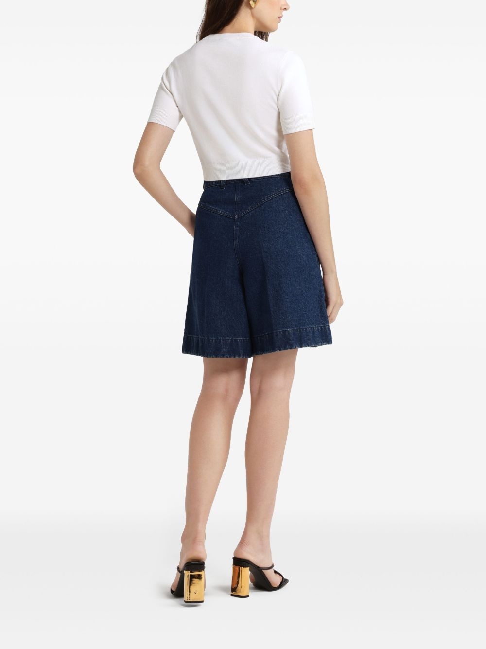 logo-jacquard cropped T-shirt - 3