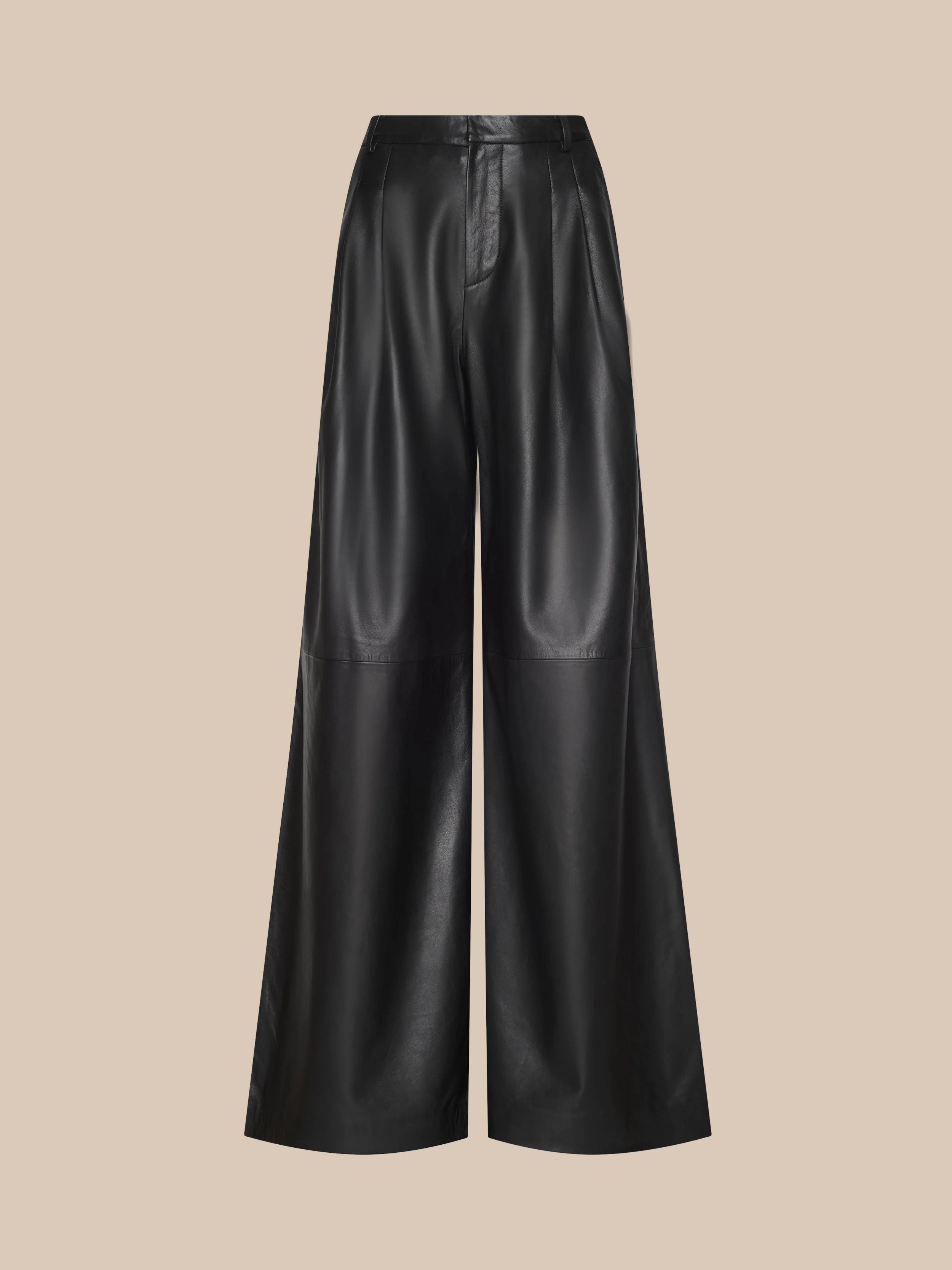 Chelsy Leather Wide-Leg Pant - 1