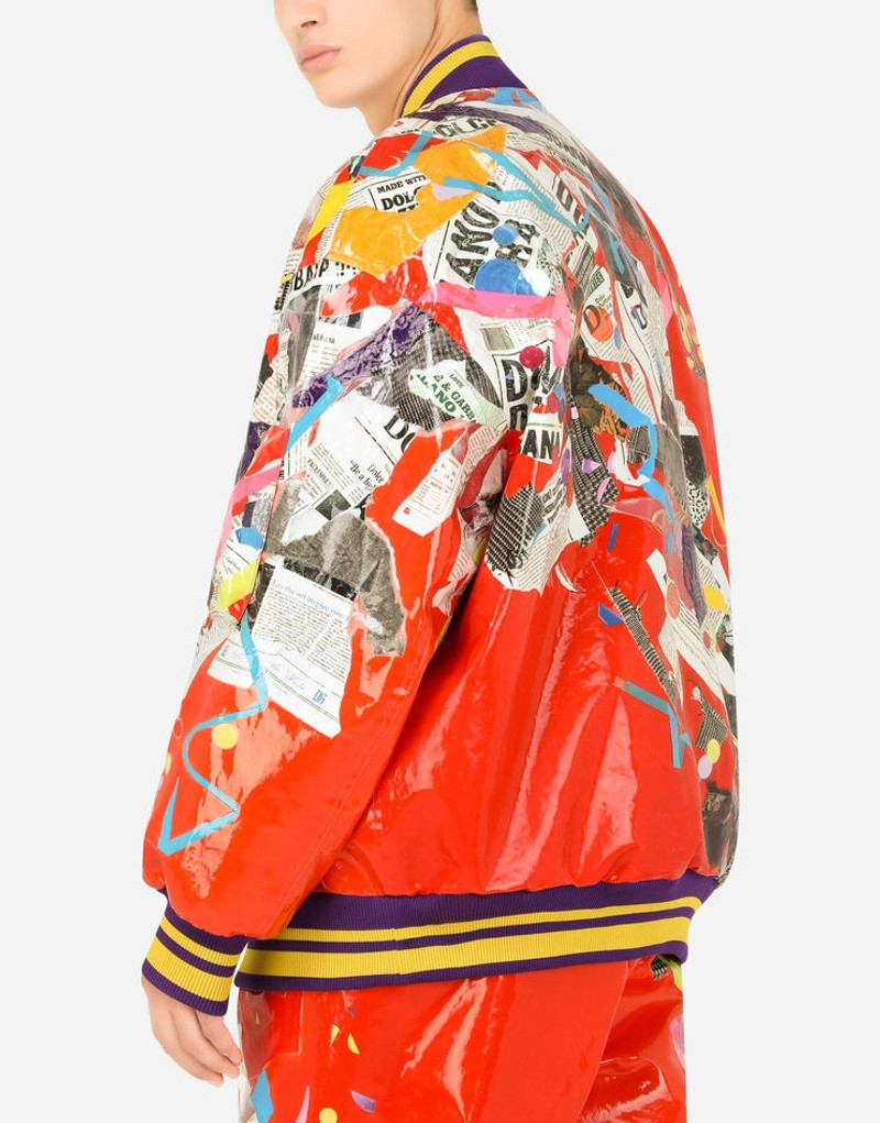 Jacket with newspaper patchwork print 6