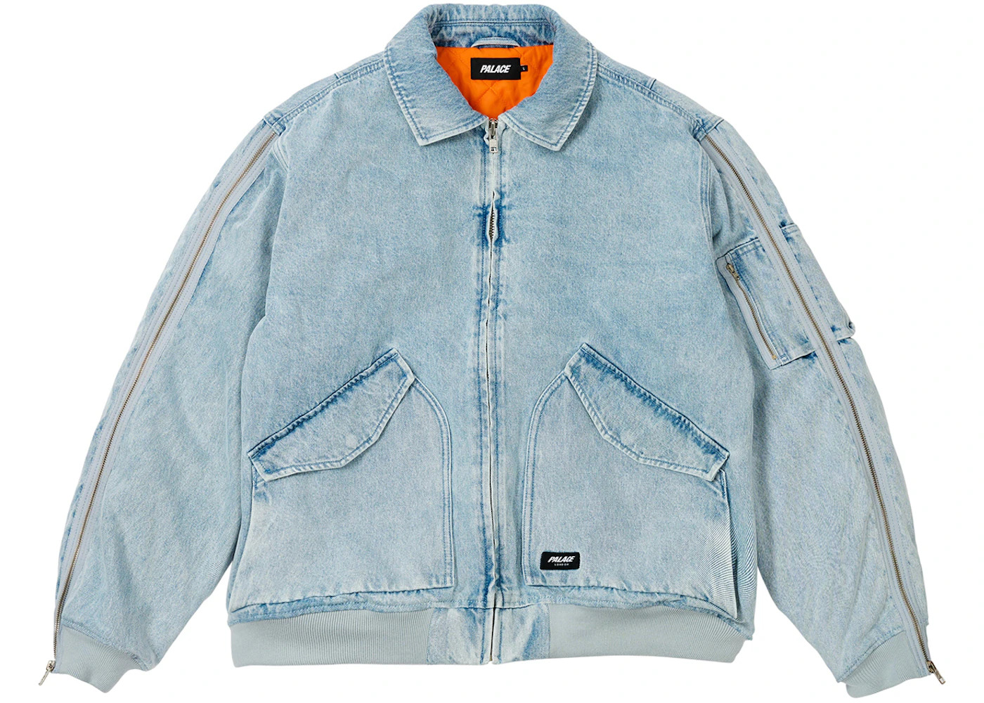 Palace Zipped MA-1 Bomber Jacket Stone Wash - 2