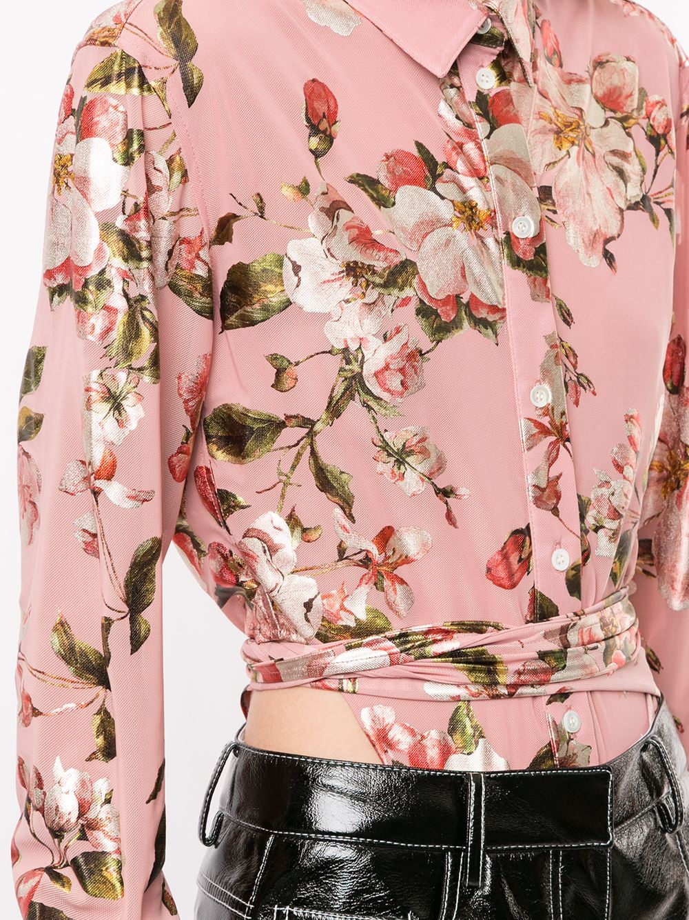 long-sleeved floral print shirt - 5