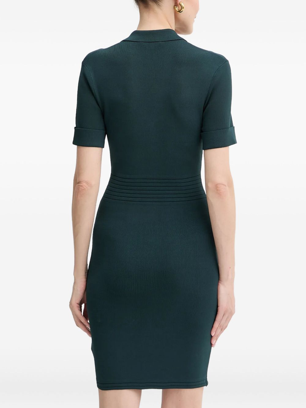 button-detail ribbed mini dress - 3