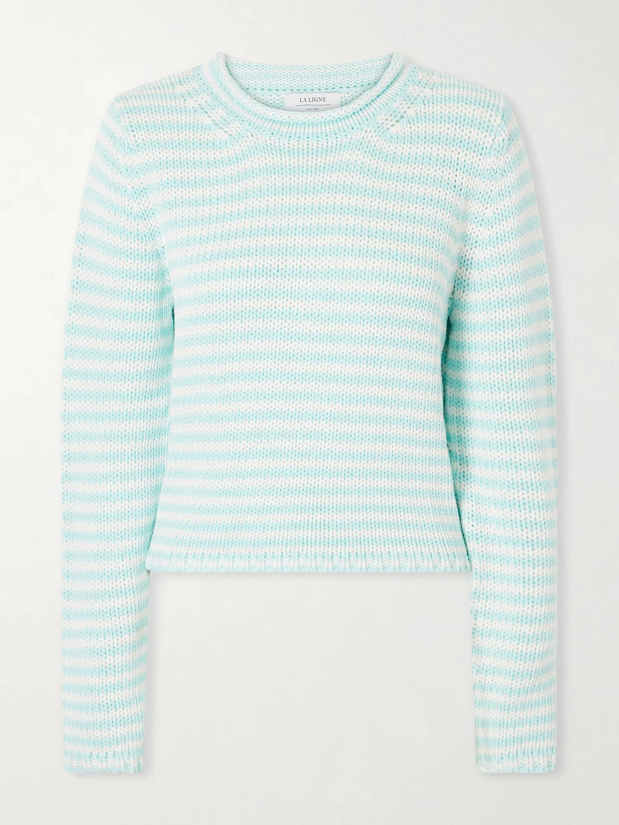 Mini Marina Cropped Striped Cotton Sweater - 1