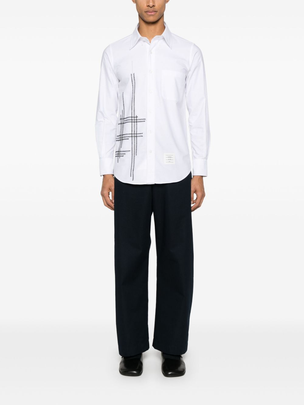 chain blanket-stitch shirt - 2