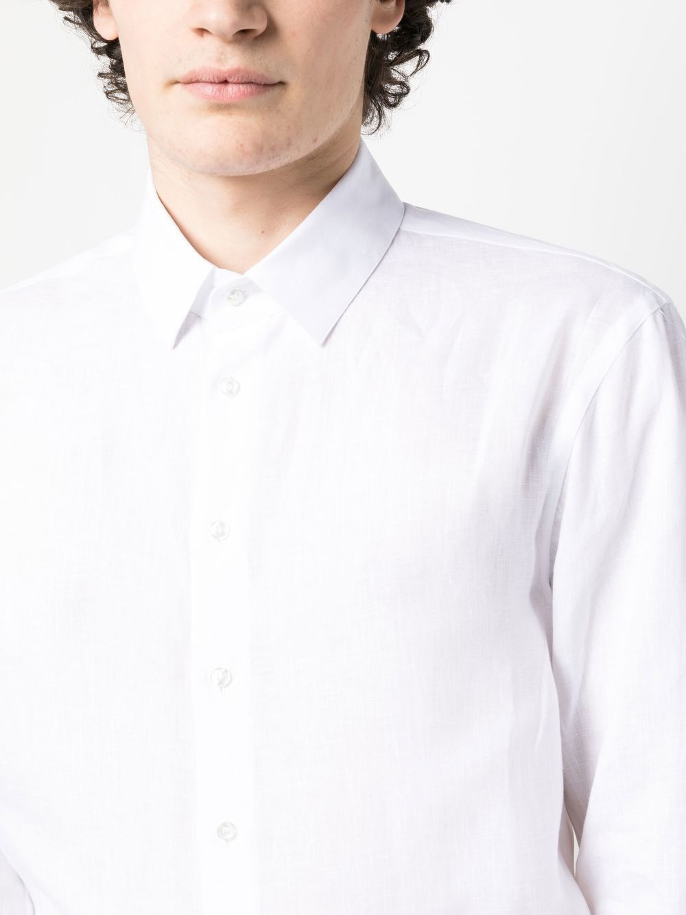 Giorgio Armani Men Regular Fit Linen Shirt - 2