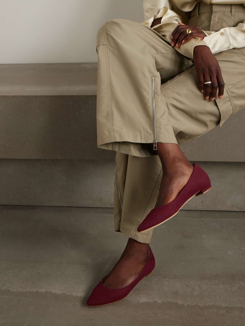 Manolo Blahnik Lanza BB wool point-toe flats outlook