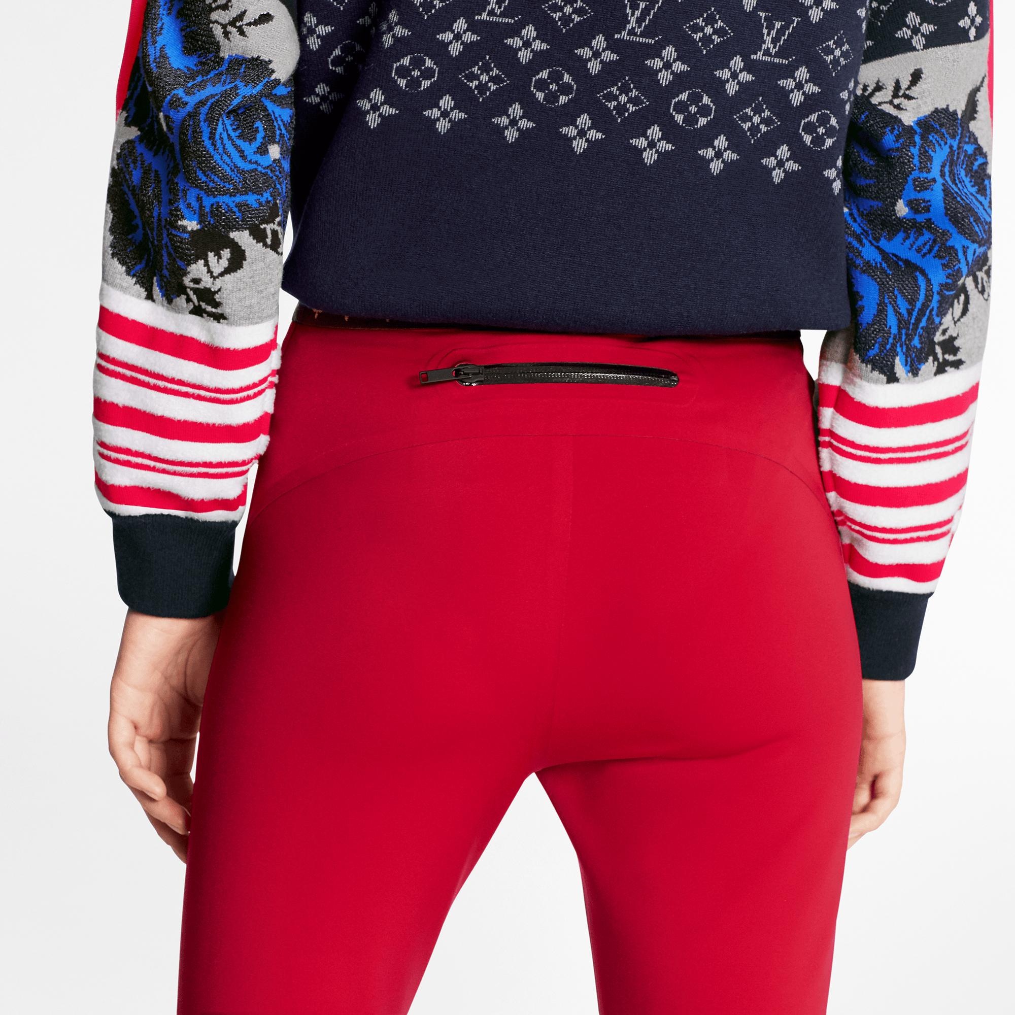 Leggings In Red Technical Jersey With Monogram Details - 5