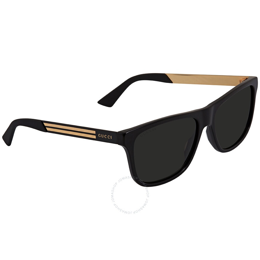 Gucci Polarized Grey Rectangular Men's Sunglasses GG0687S 002 57 - 3