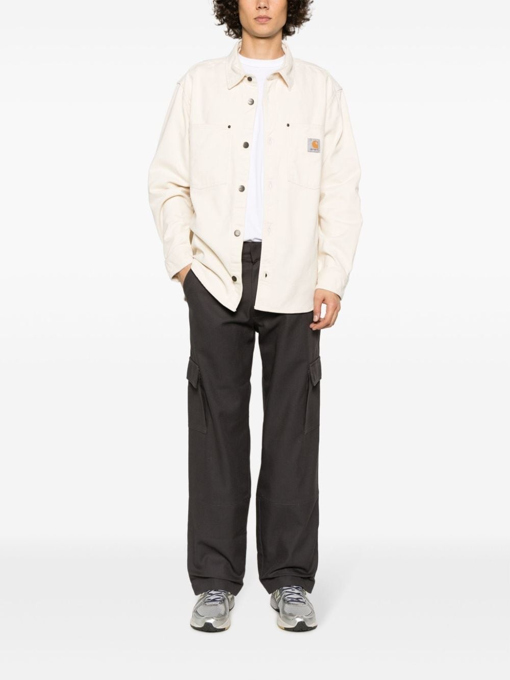 logo-patch cotton shirt - 2