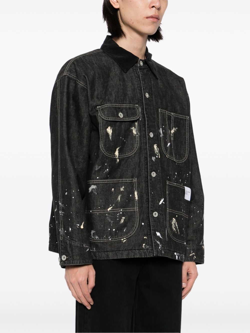 CORDUROY-COLLAR WASHED-COVERALL JACKET - 3
