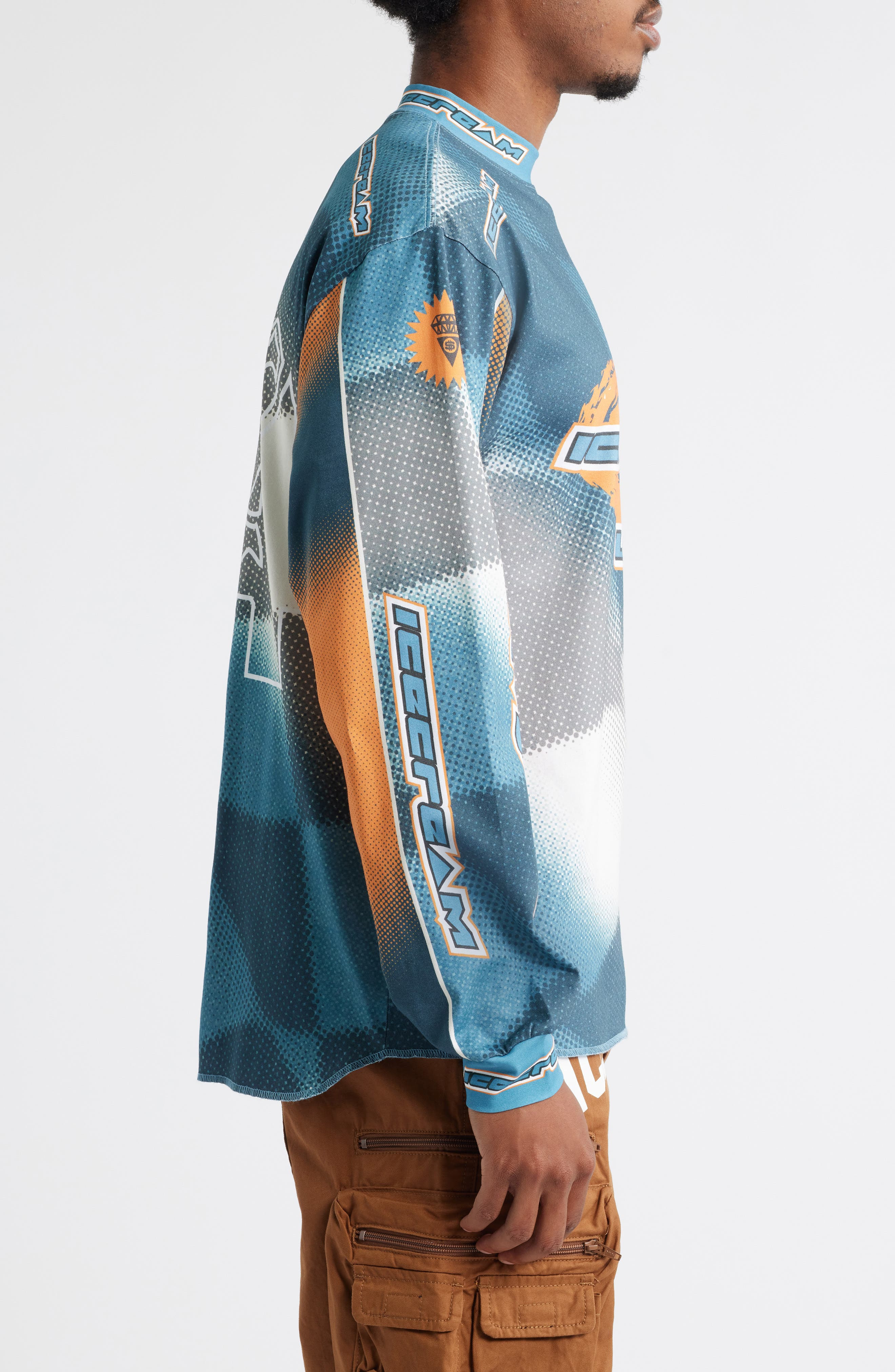 ICECREAM USA Graphic Long Sleeve Soccer Jersey in Caneel Bay at Nordstrom - 3