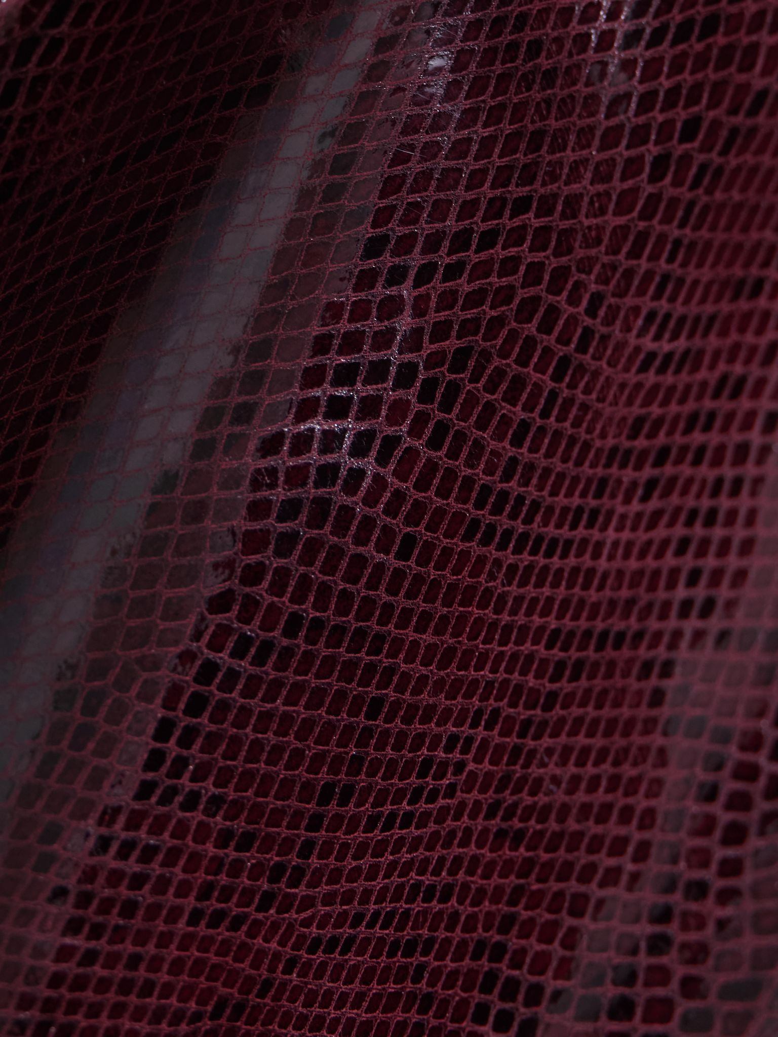 Paneled snake-effect patent-leather midi skirt Burgundy - 5