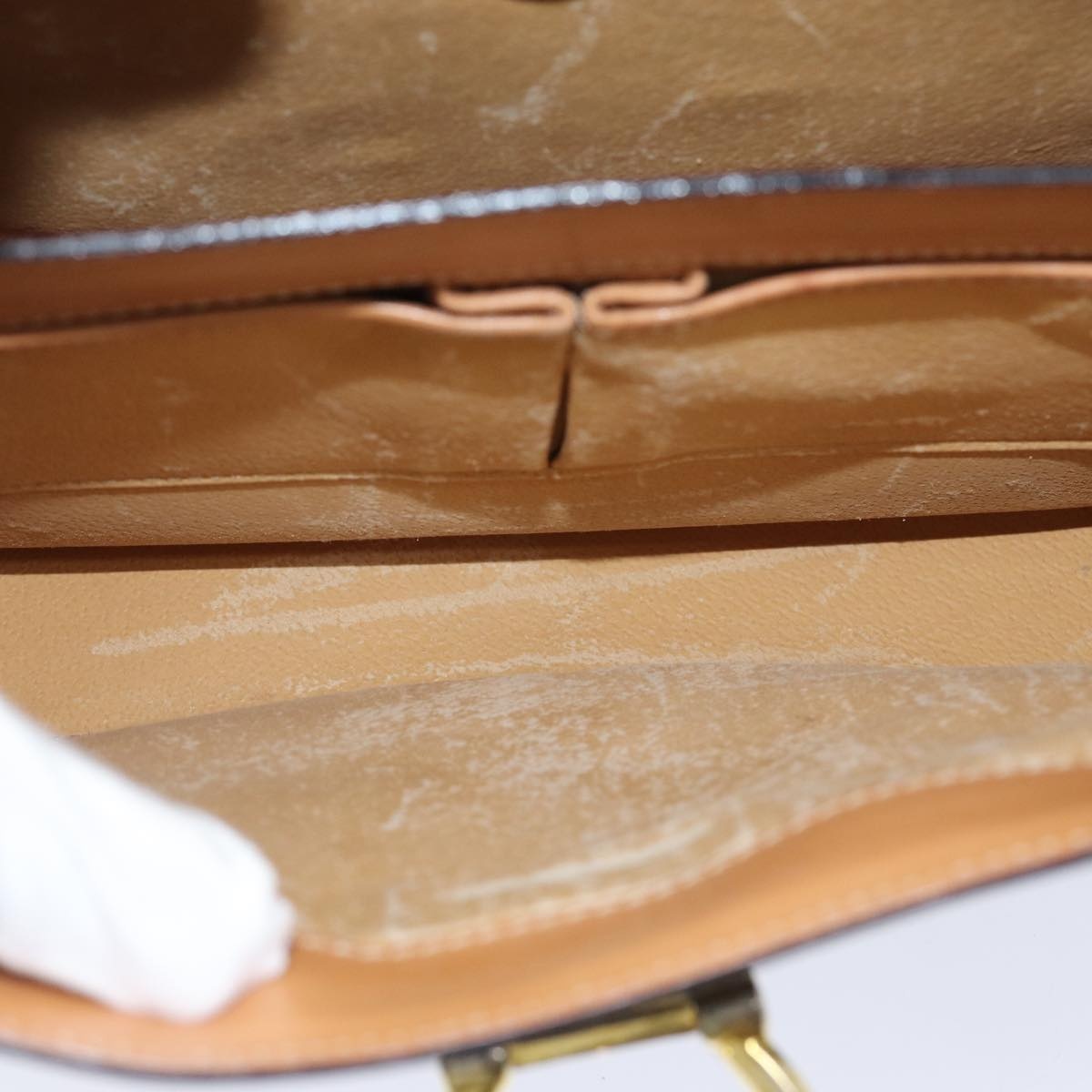 CELINE Macadam Canvas Hand Bag Pvc Leather Brown Gold - 10