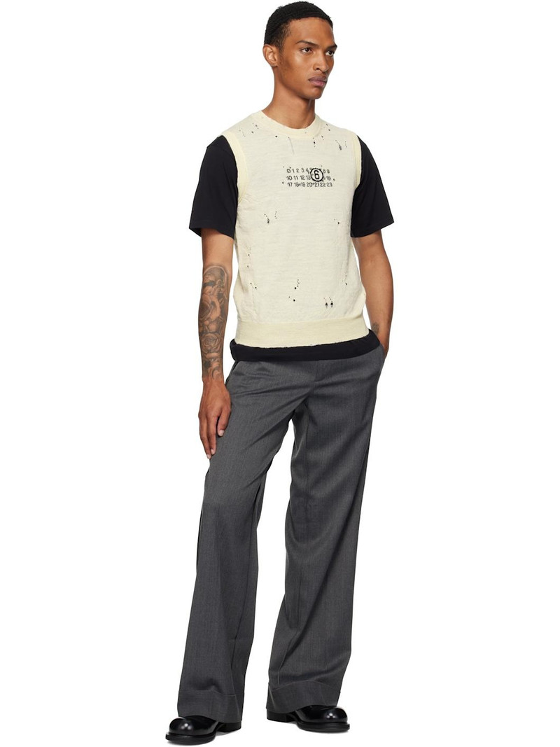 MM6 Maison Margiela Off-White Numeric Knit Sweater outlook