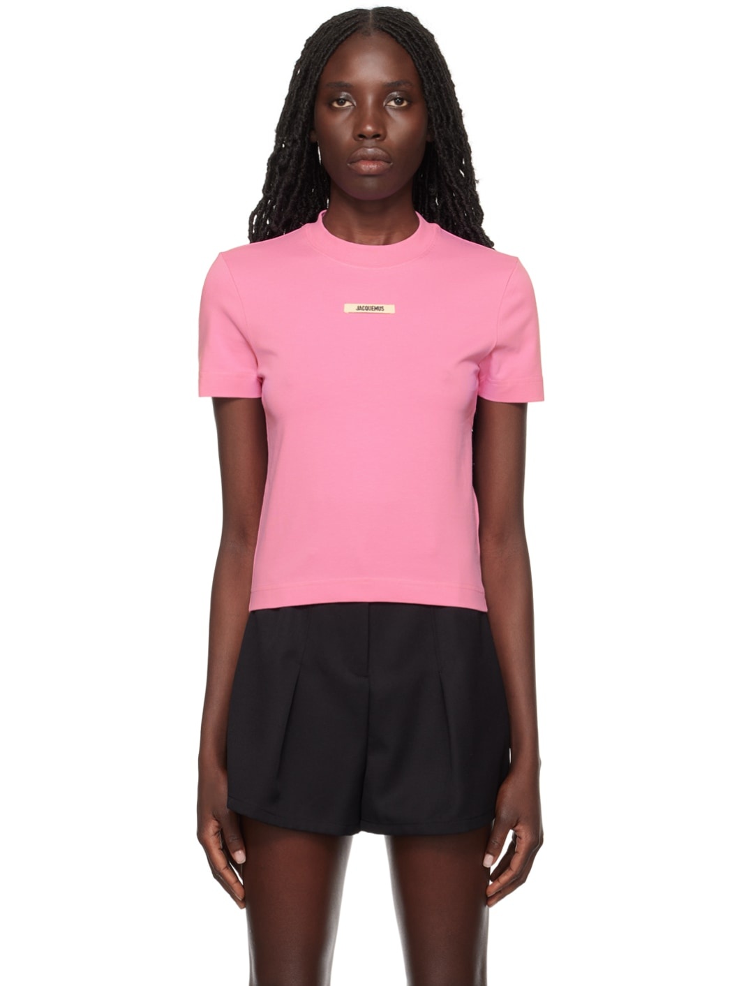 Pink 'Le t-shirt Gros Grain' T-Shirt - 1