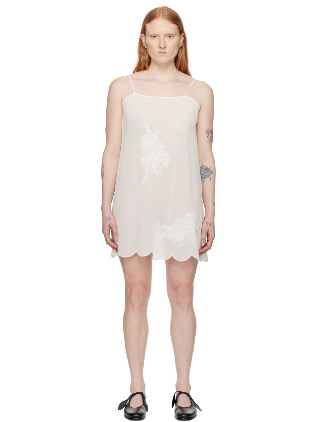 Off-White Slip Minidress - 1