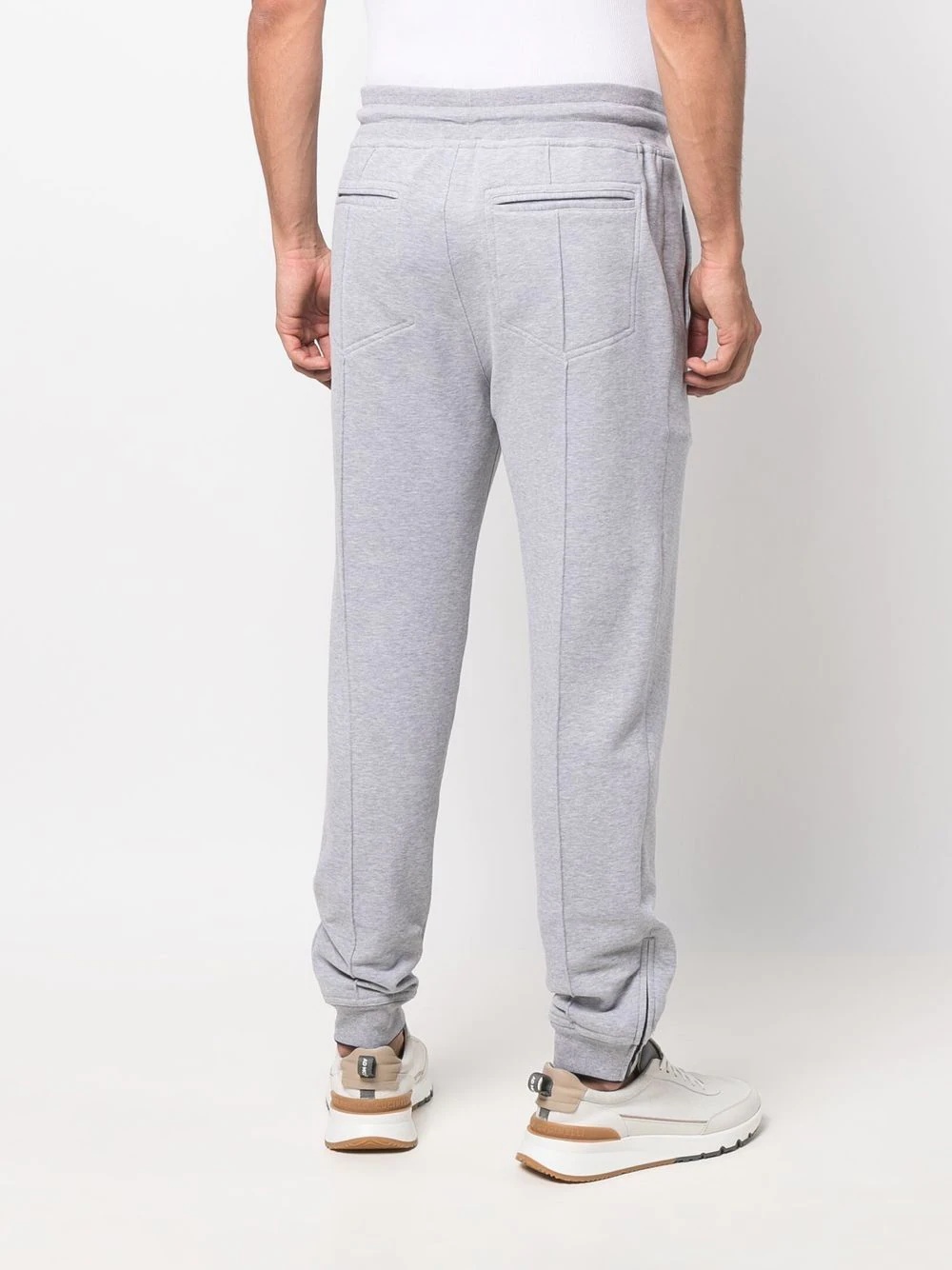 drawstring-waist cotton track pants - 4