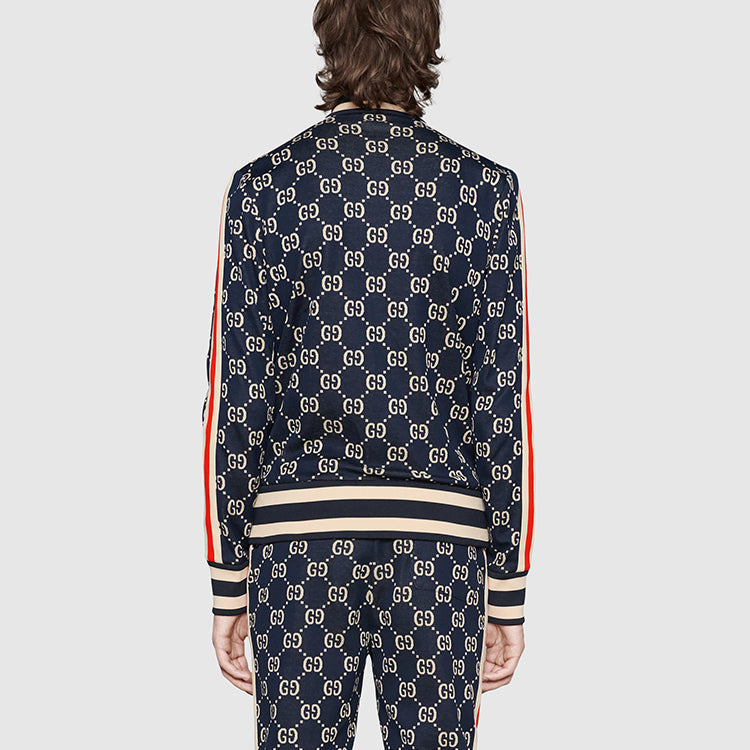 Gucci Classic GG Cotton Jacquard Zipper Jacket 'Blue' 496919-X9V05-4245 - 5