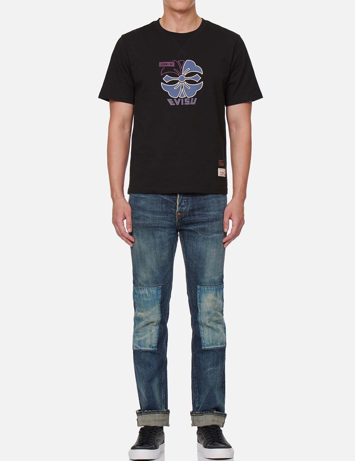 EMBROIDERED PATCH WIDE LEG JEANS - 5