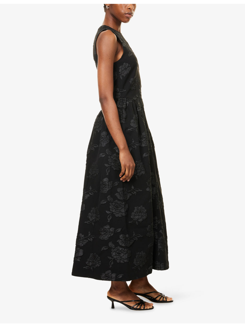 Lori Floral-Embroidered Woven Midi Dress - 3