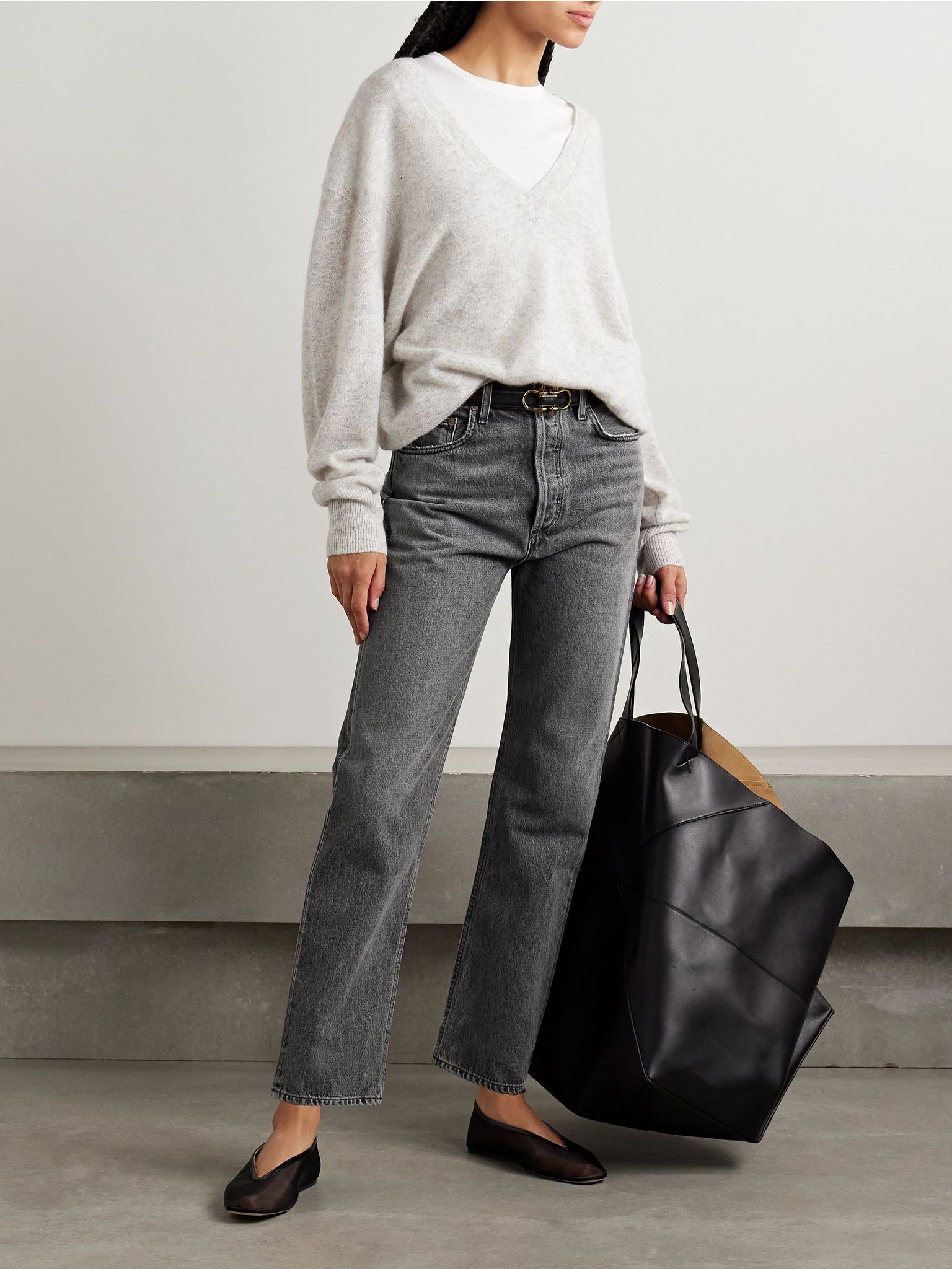 '90s Pinch Waist cropped high-rise straight-leg jeans Black - 2