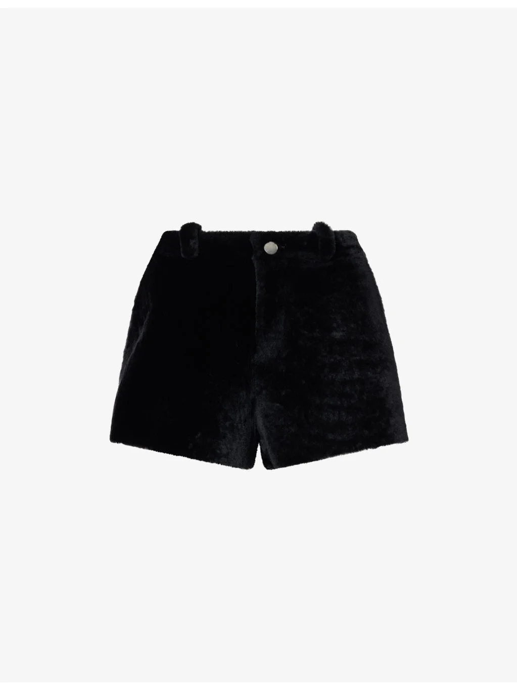 Leontine High-Waist Shearling Shorts - 1